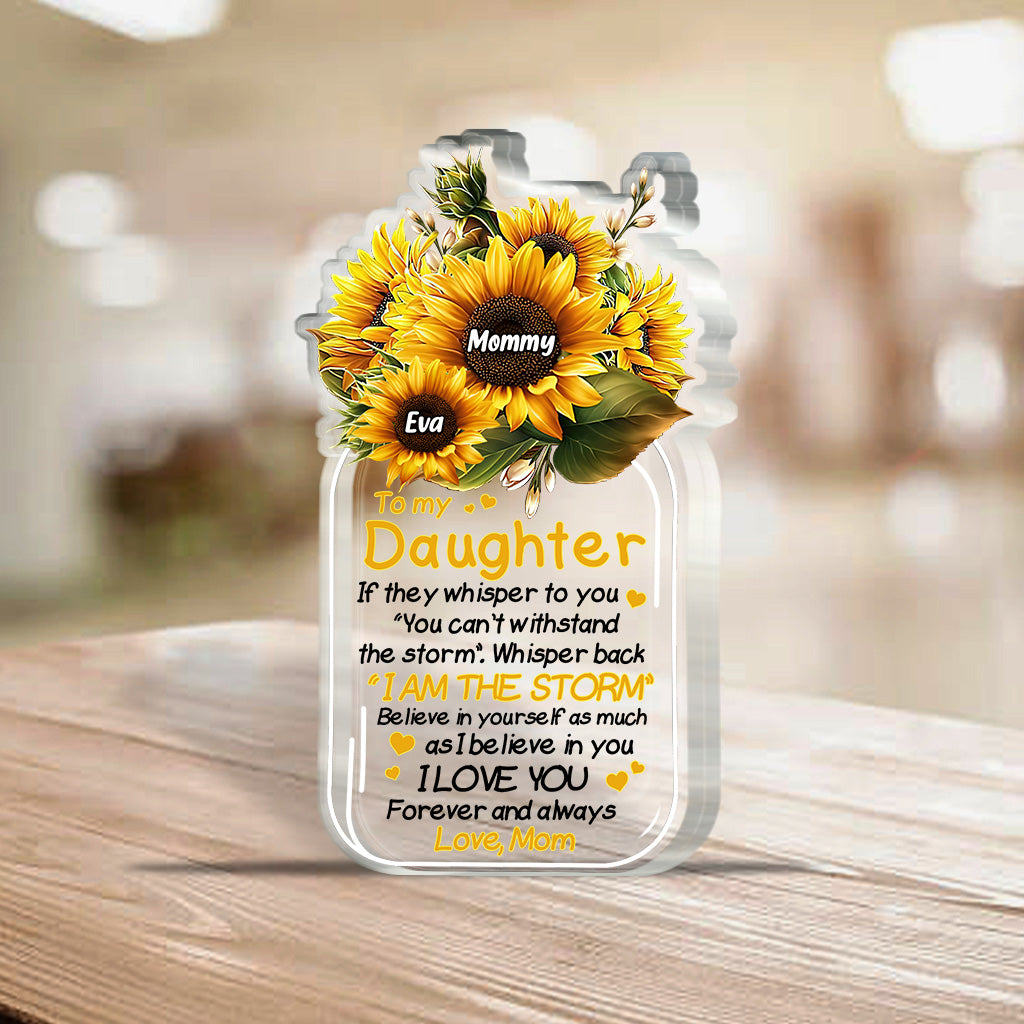 À ma fille - Plaque acrylique personnalisée pour la fête des mères