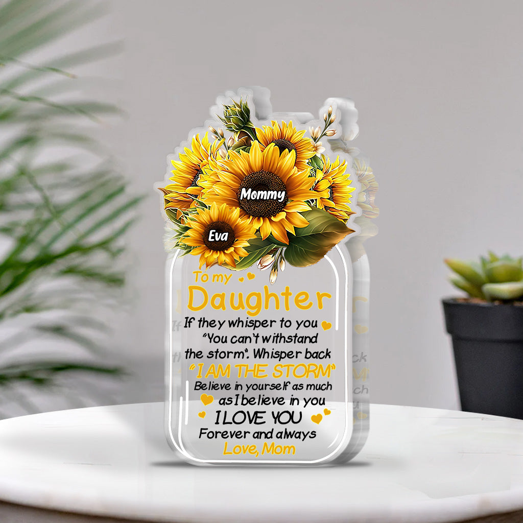 À ma fille - Plaque acrylique personnalisée pour la fête des mères