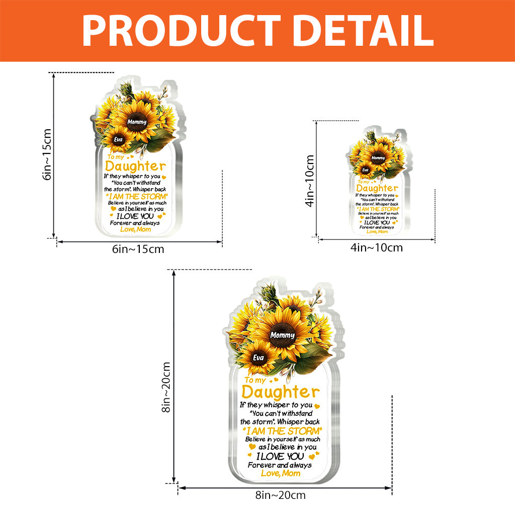 À ma fille - Plaque acrylique personnalisée pour la fête des mères