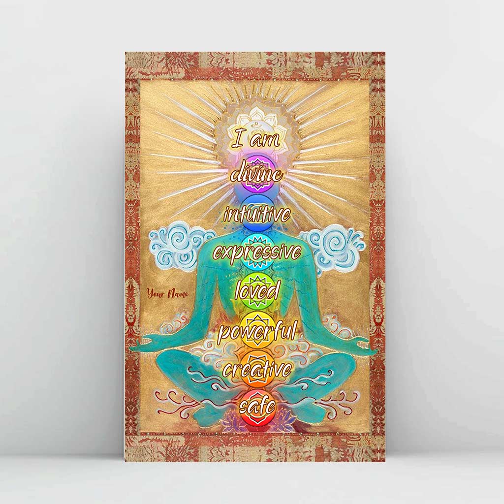 Je suis divine, intuitive et expressive - Affiche de yoga personnalisée