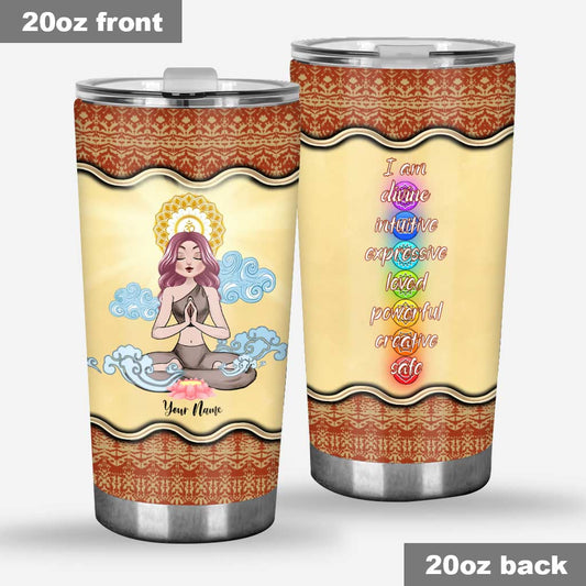 I Am Divine Intuitive Expressive - Personalized Yoga Tumbler