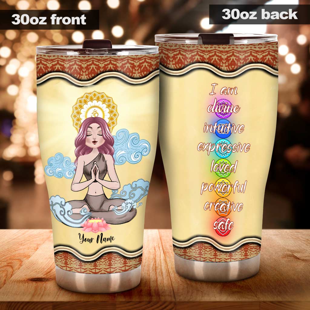 I Am Divine Intuitive Expressive - Personalized Yoga Tumbler