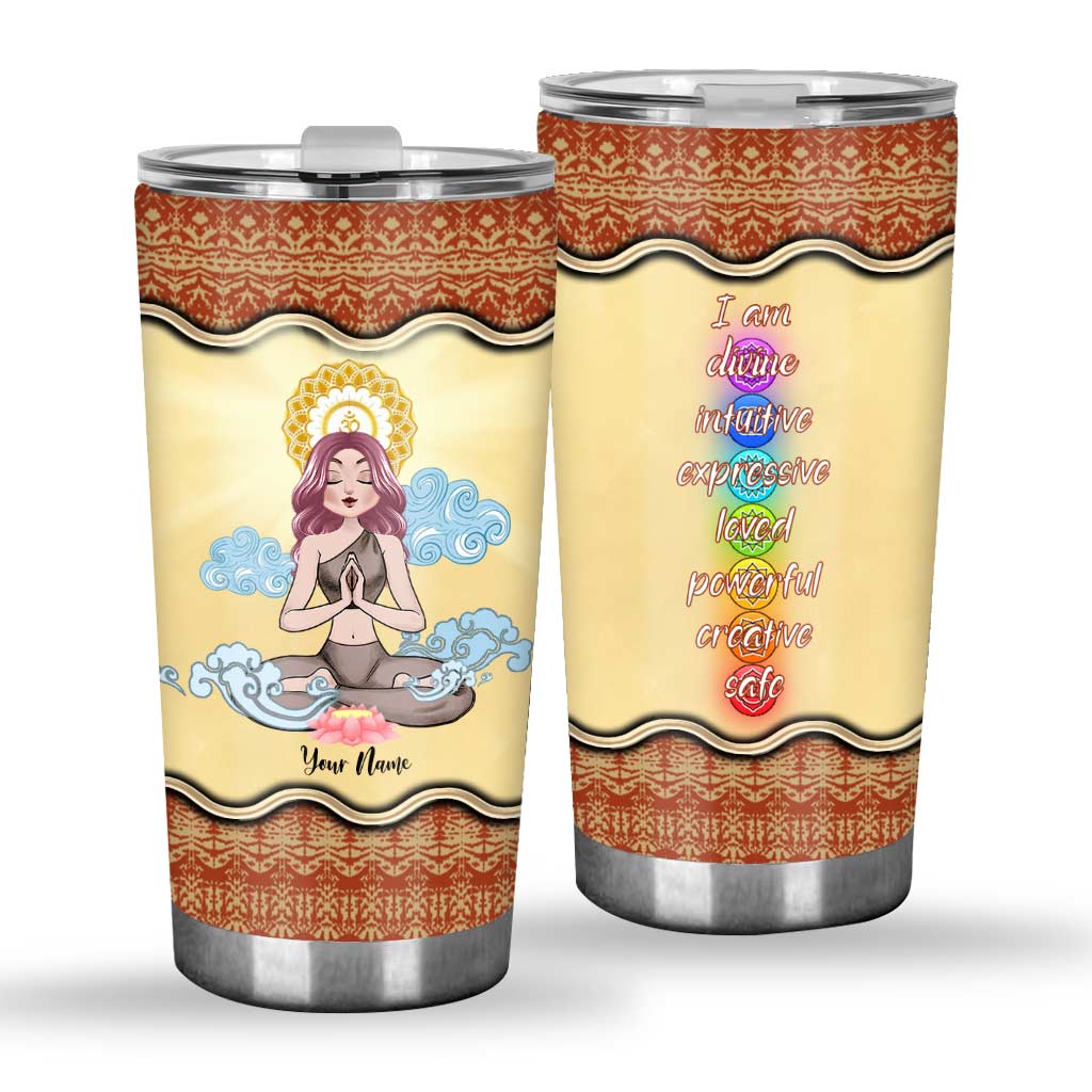 I Am Divine Intuitive Expressive - Personalized Yoga Tumbler