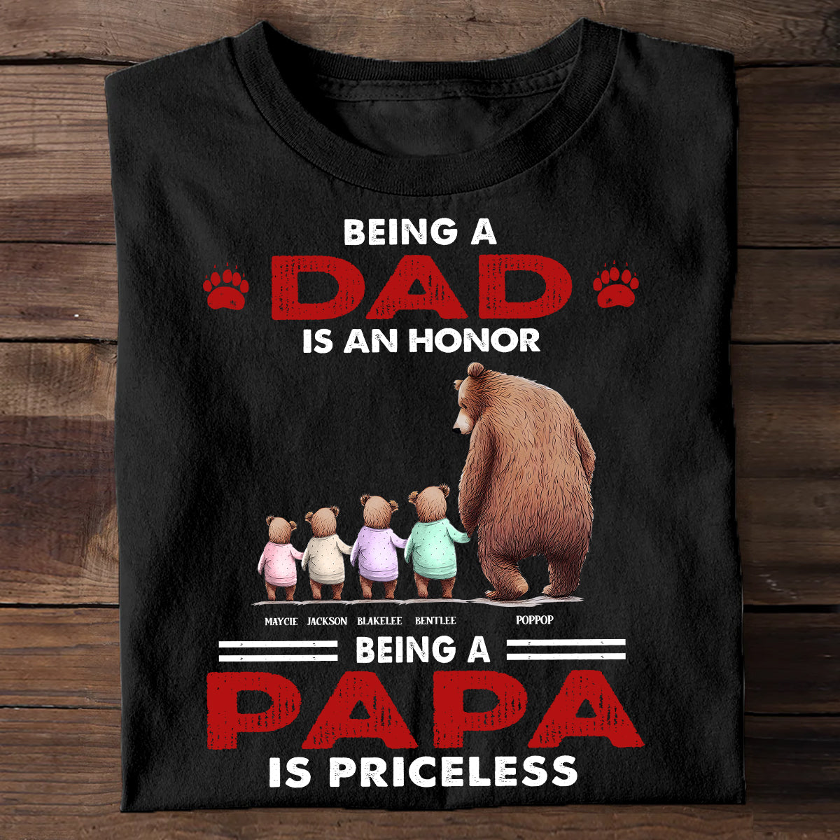 Papa Ours Inestimable - T-shirt et sweat à capuche personnalisés pour la fête des pères - Grand-père