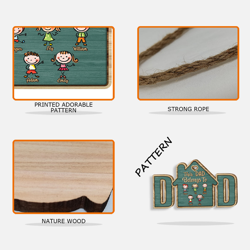 Ce papa appartient à - Panneau en bois personnalisé pour papa