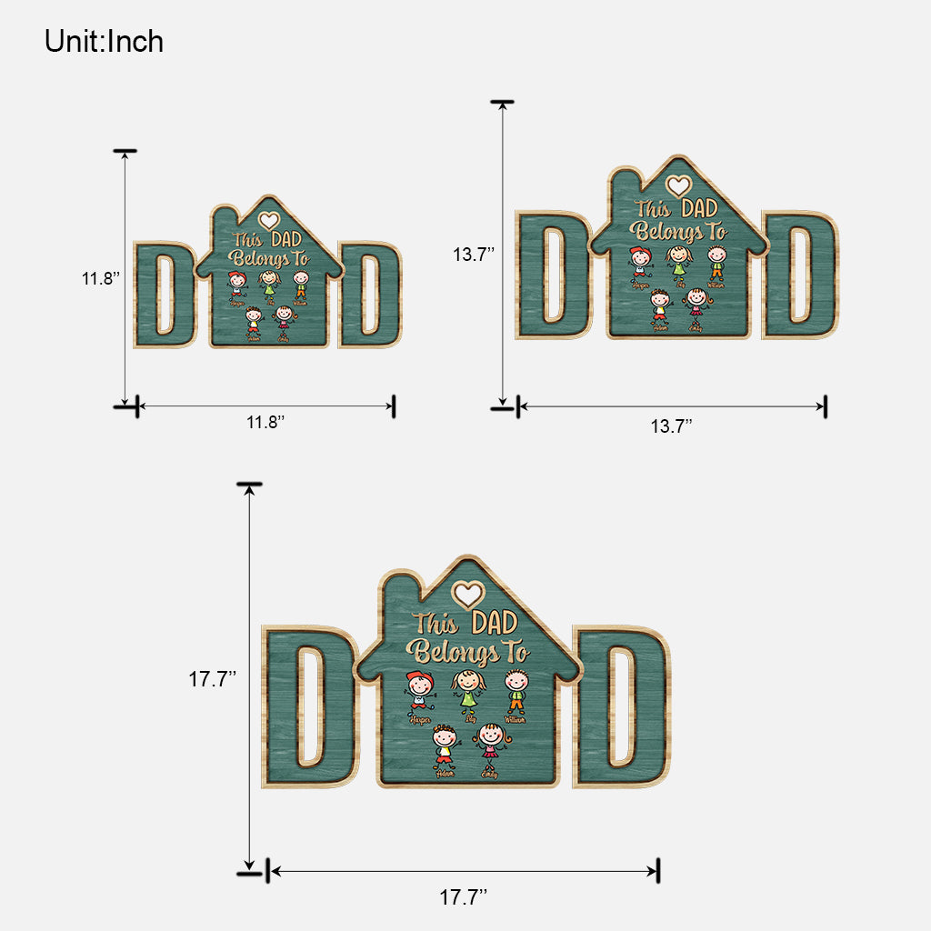 Ce papa appartient à - Panneau en bois personnalisé pour papa