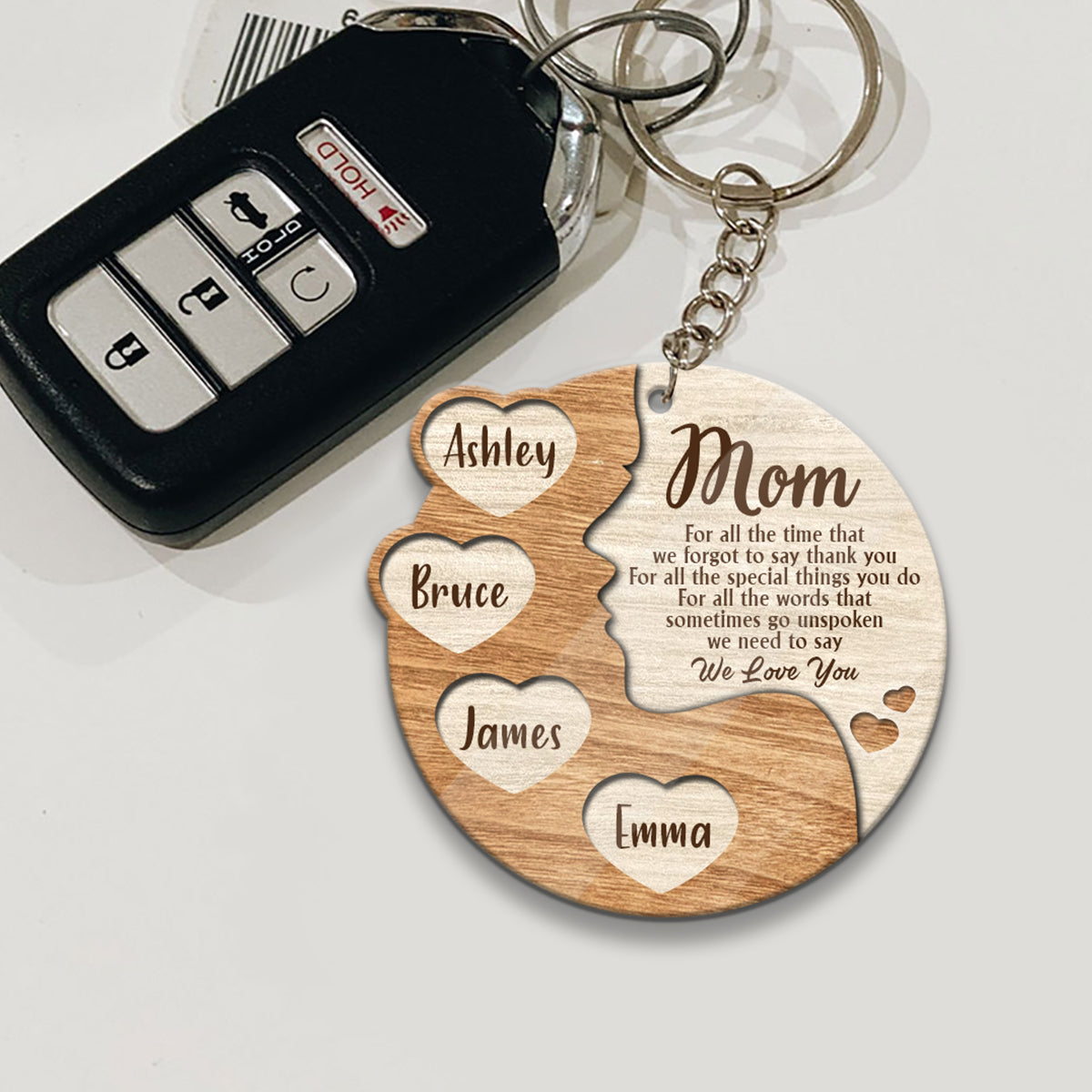 For All The Time - Personalized Mother's Day Mother Keychain (Printed On Both Sides)
