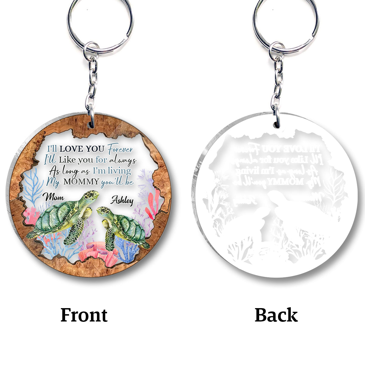 Ma maman, tu seras... - Porte-clés personnalisé pour la fête des mères (Impression recto verso)