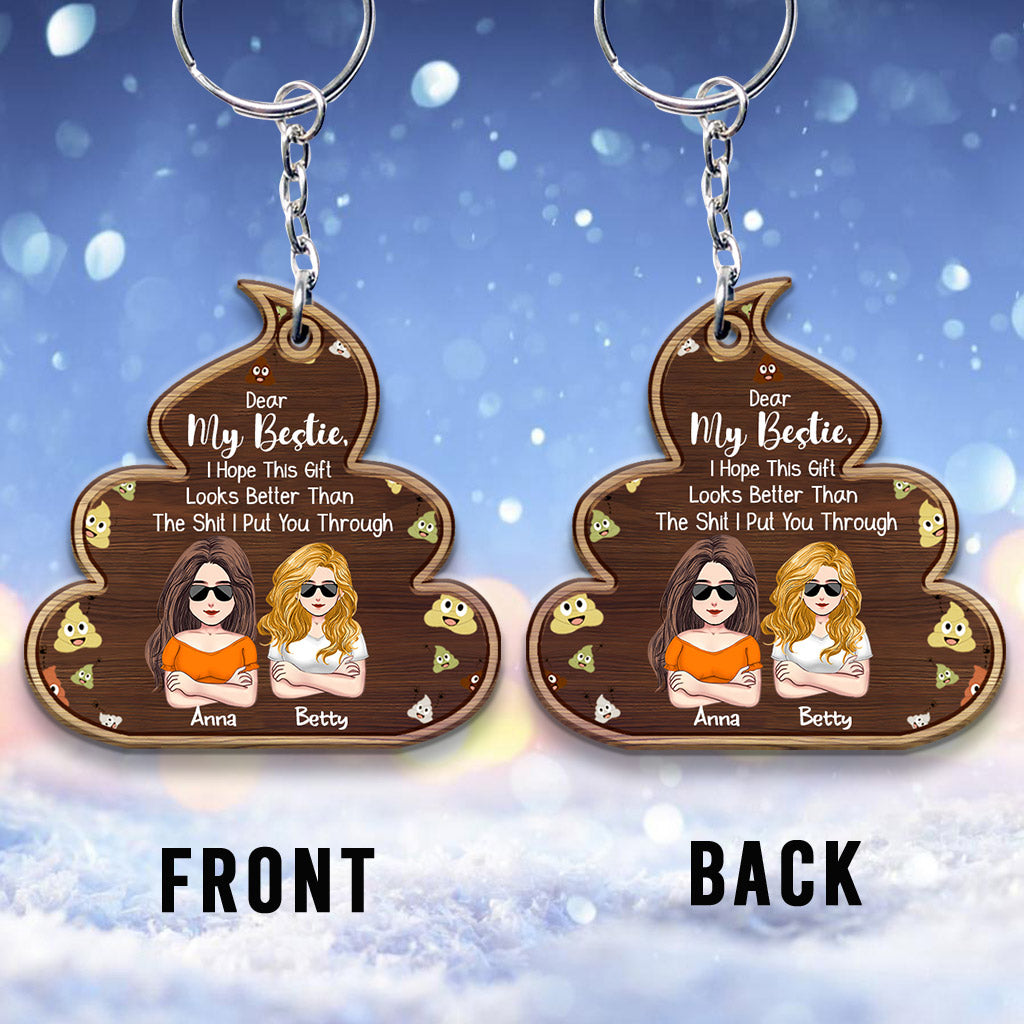 Dear My Besties - Personalized Bestie Keychain (Printed On Both Sides)