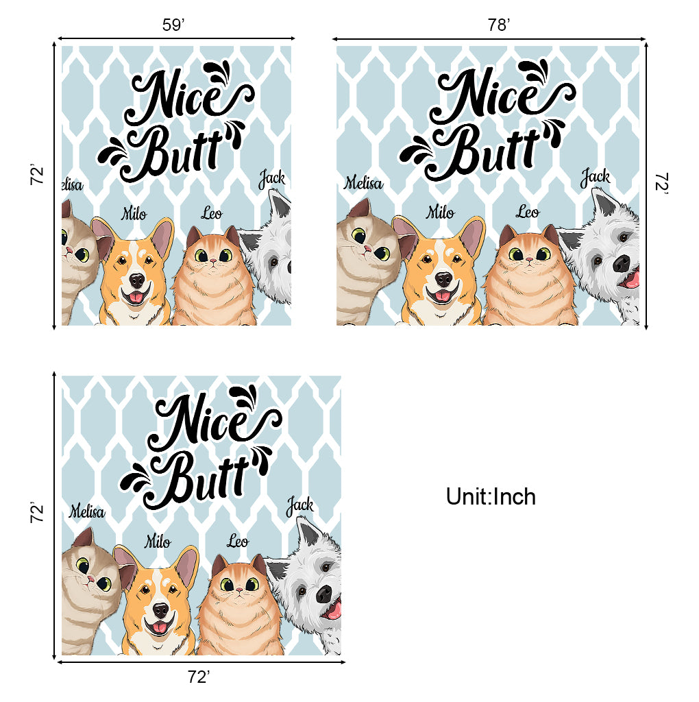 Joli derrière - Cadeau pour amoureux des chiens et des chats - Rideau de douche personnalisé