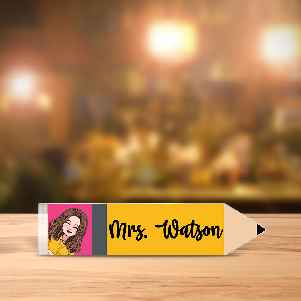 Teacher Name Plaque - Personalized Teacher Custom Shaped Acrylic Plaque