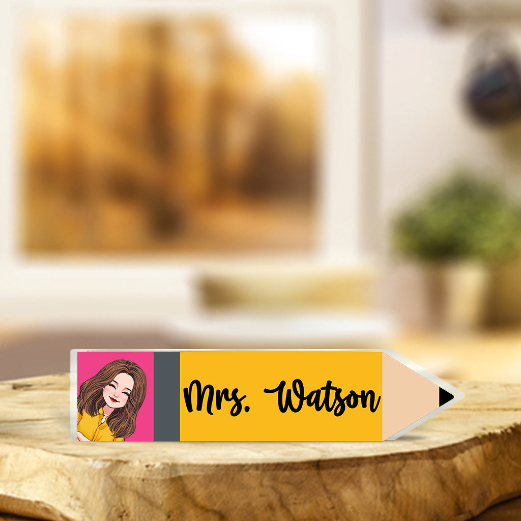 Teacher Name Plaque - Personalized Teacher Custom Shaped Acrylic Plaque