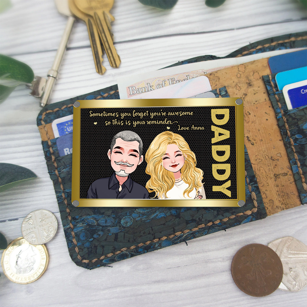 Parfois, on oublie à quel point on est génial ! – Cadeau pour papa, grand-père, oncle – Carte personnalisée à glisser dans son portefeuille