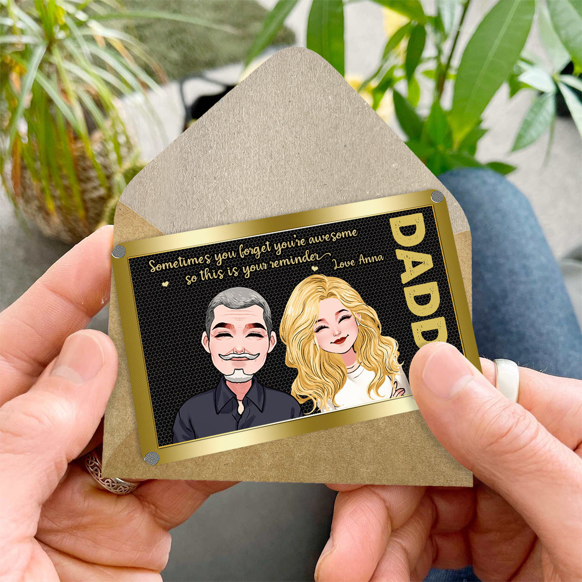 Parfois, on oublie à quel point on est génial ! – Cadeau pour papa, grand-père, oncle – Carte personnalisée à glisser dans son portefeuille