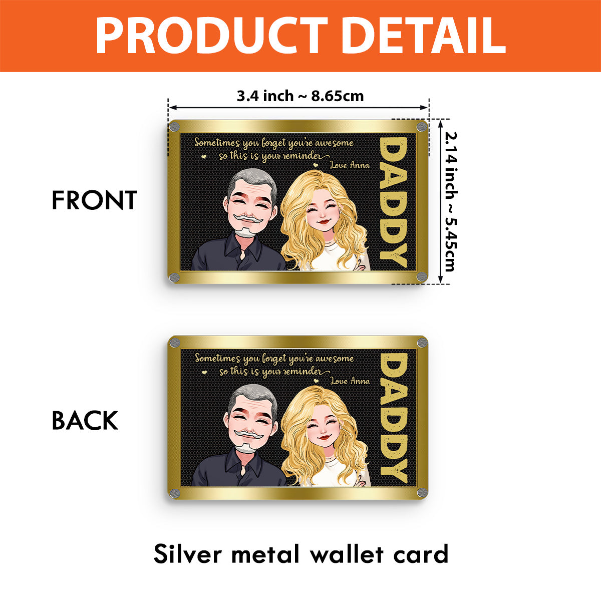 Parfois, on oublie à quel point on est génial ! – Cadeau pour papa, grand-père, oncle – Carte personnalisée à glisser dans son portefeuille