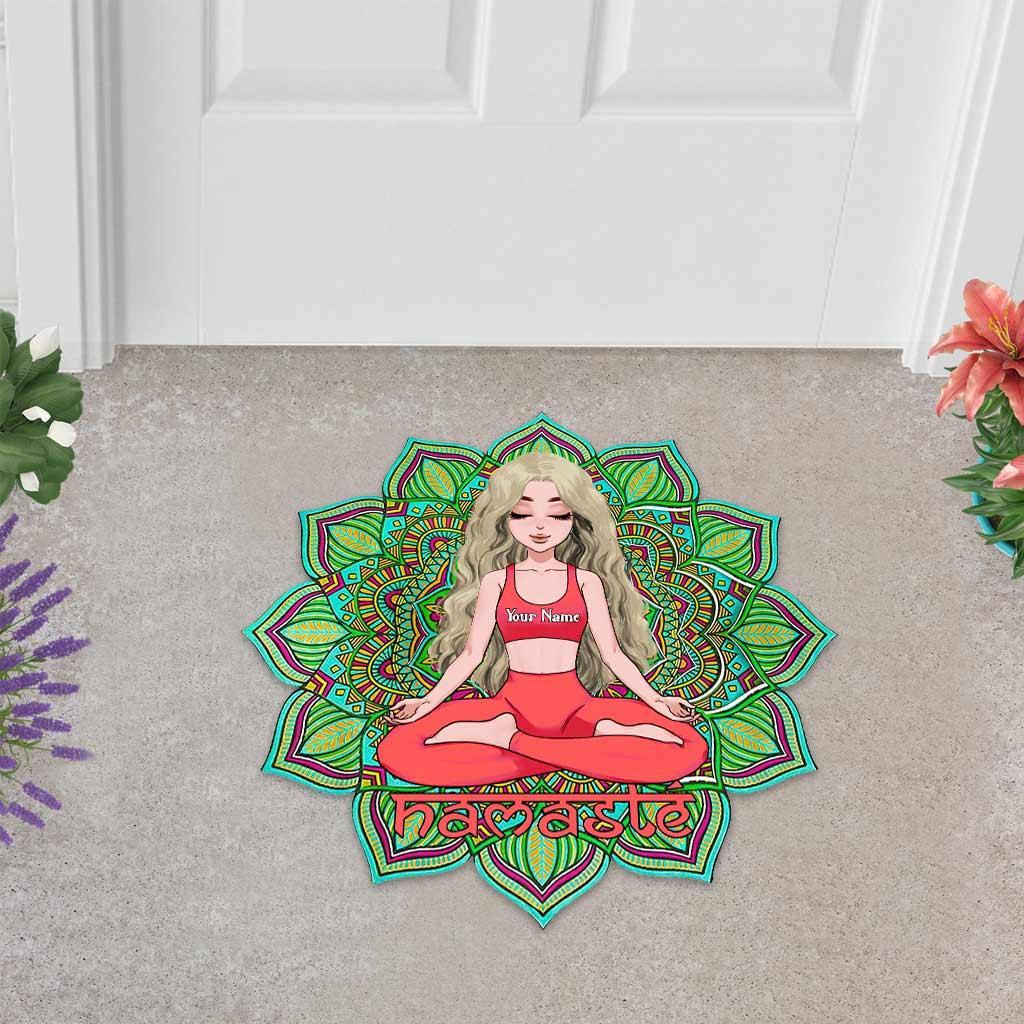 Namaste - Personalized Yoga Shaped Doormat