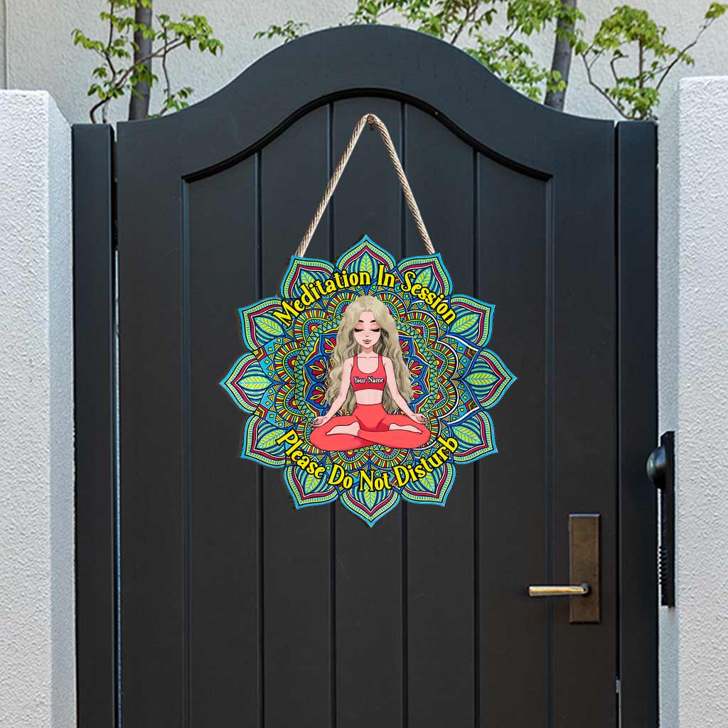 Séance de méditation - Panneau en bois personnalisé pour le yoga