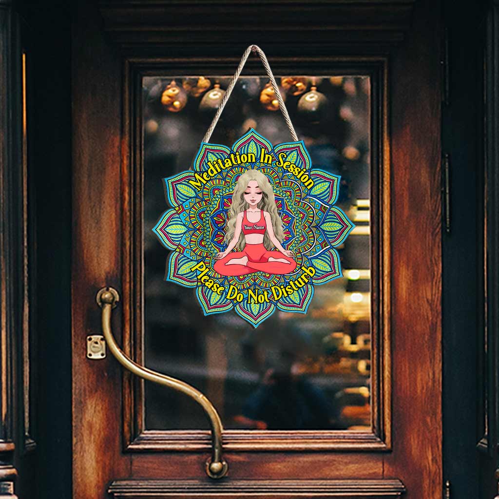 Séance de méditation - Panneau en bois personnalisé pour le yoga