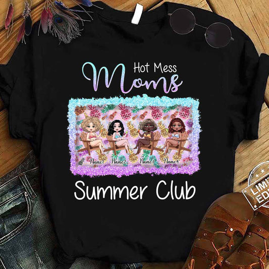 Club d'été des mamans débordées - T-shirt et sweat à capuche personnalisés pour meilleures amies