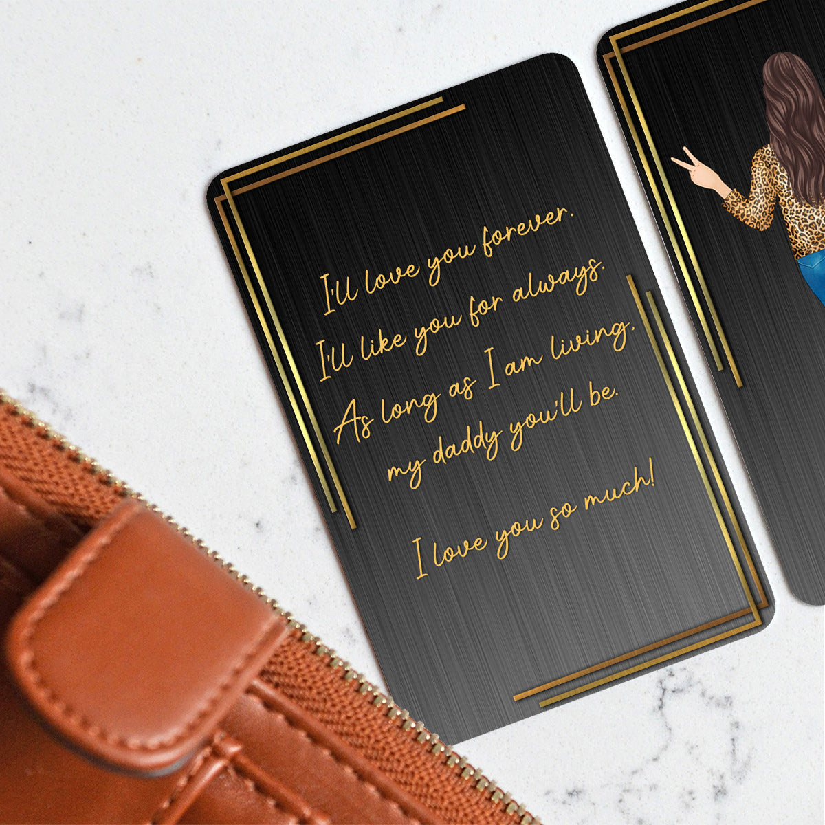 Je t'aimerai toujours - Carte personnalisée pour portefeuille papa