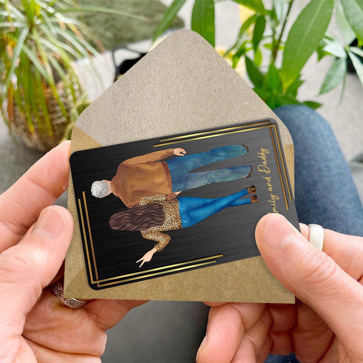 Je t'aimerai toujours - Carte personnalisée pour portefeuille papa