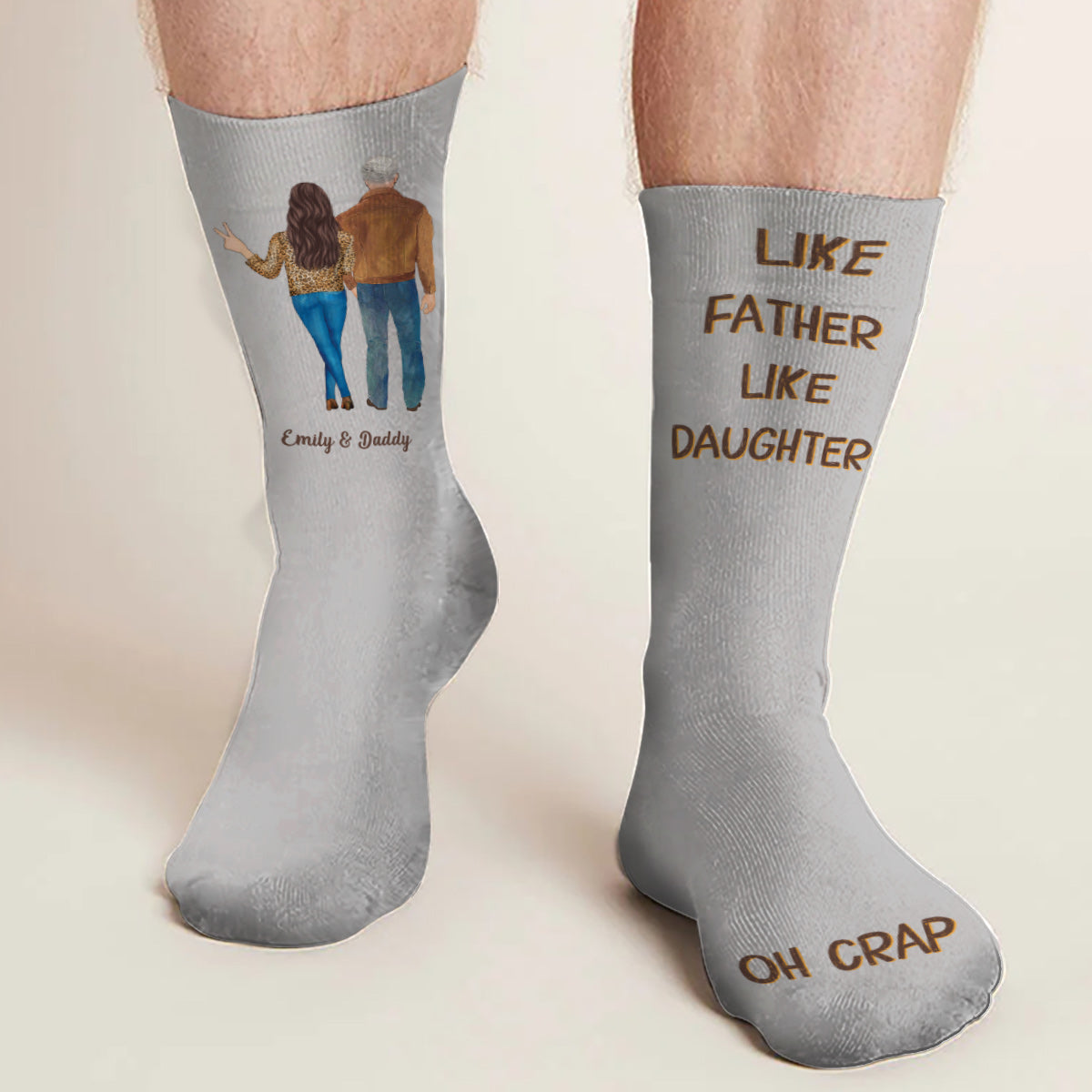 Tel père, telle fille - Chaussettes personnalisées pour papa