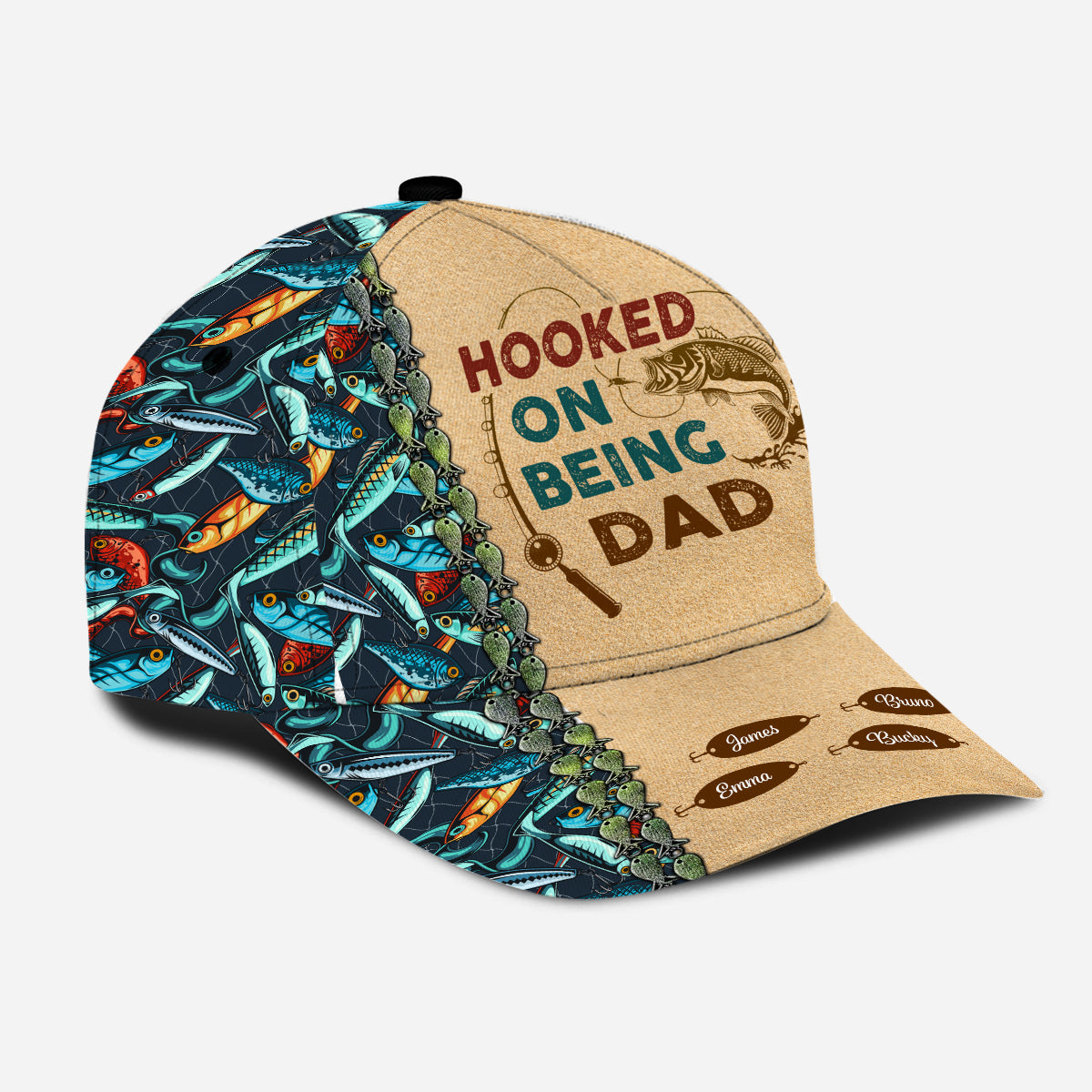 Accro à être papa - Casquette de pêche classique personnalisée