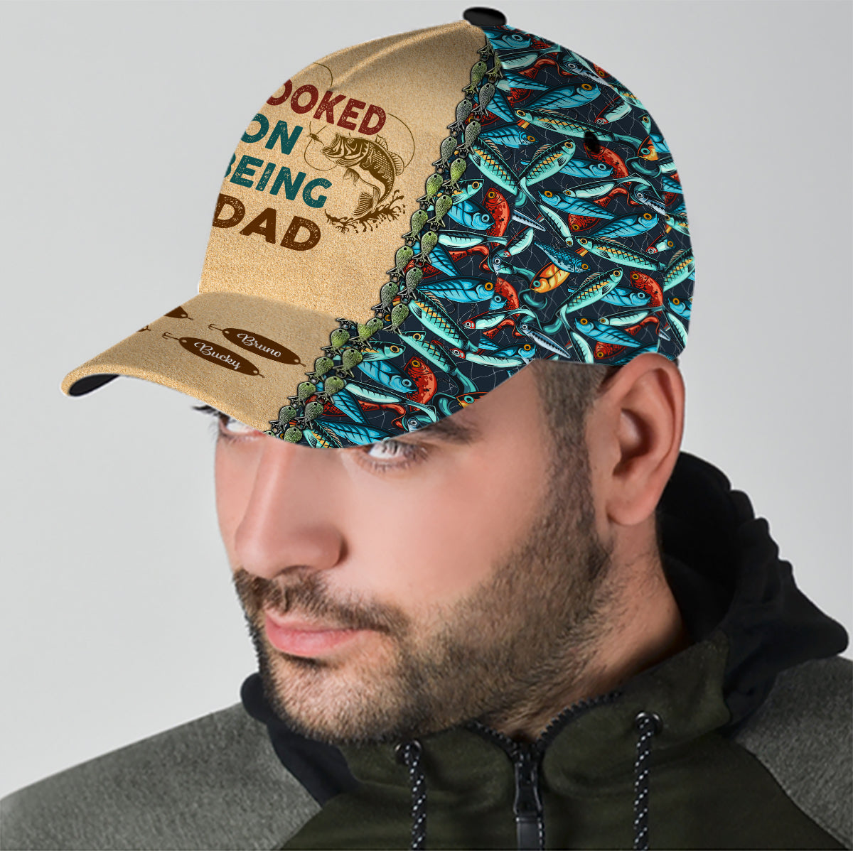 Accro à être papa - Casquette de pêche classique personnalisée