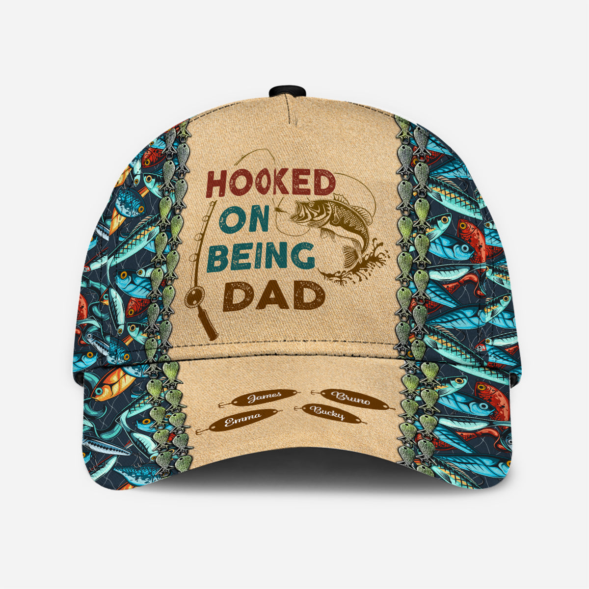 Accro à être papa - Casquette de pêche classique personnalisée