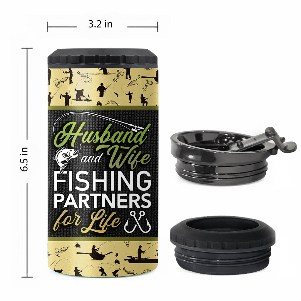 Glacière personnalisée pour canettes de pêche, motif mari et femme