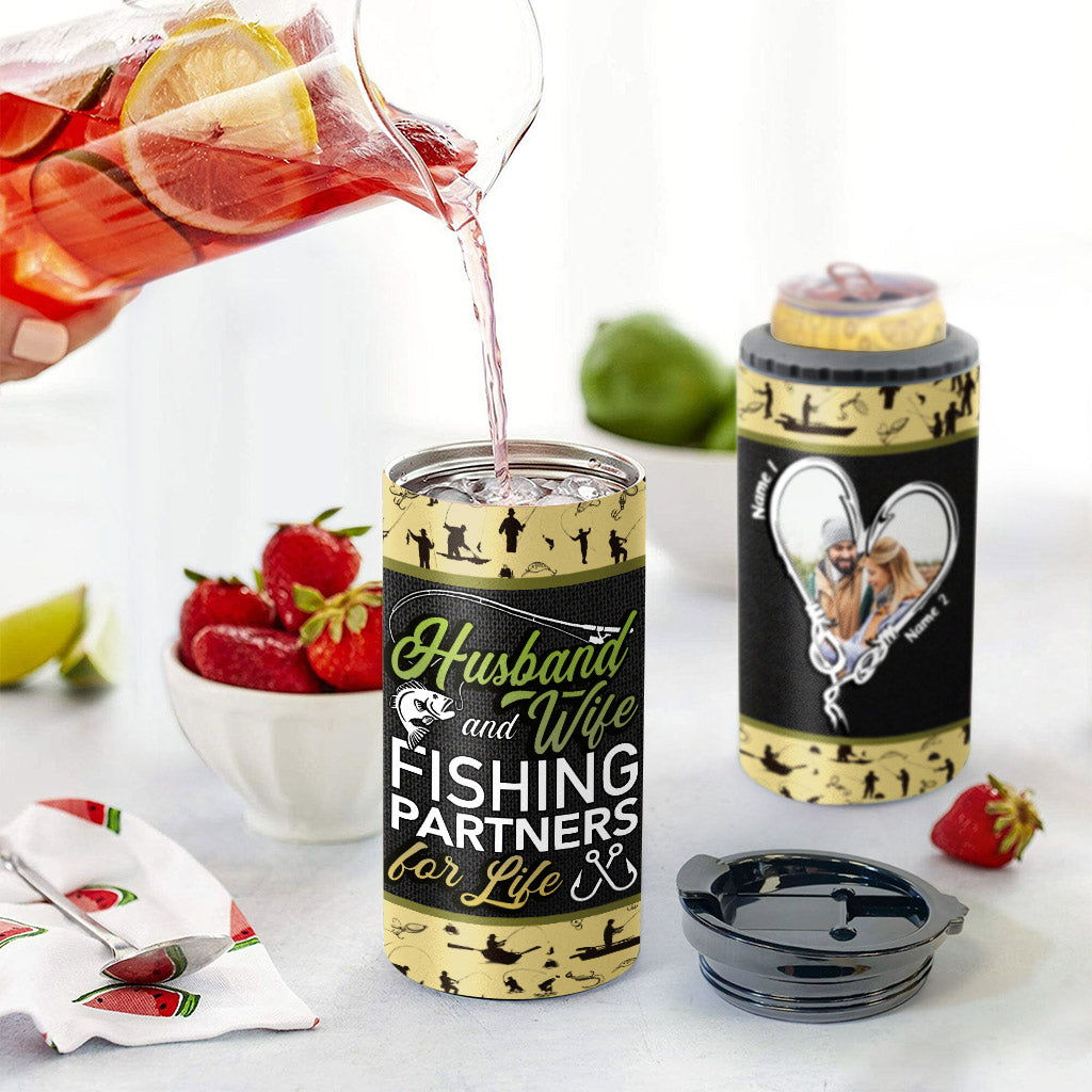 Glacière personnalisée pour canettes de pêche, motif mari et femme