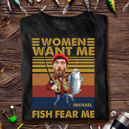 Les femmes me désirent, les poissons me craignent - T-shirt et sweat à capuche de pêche personnalisés