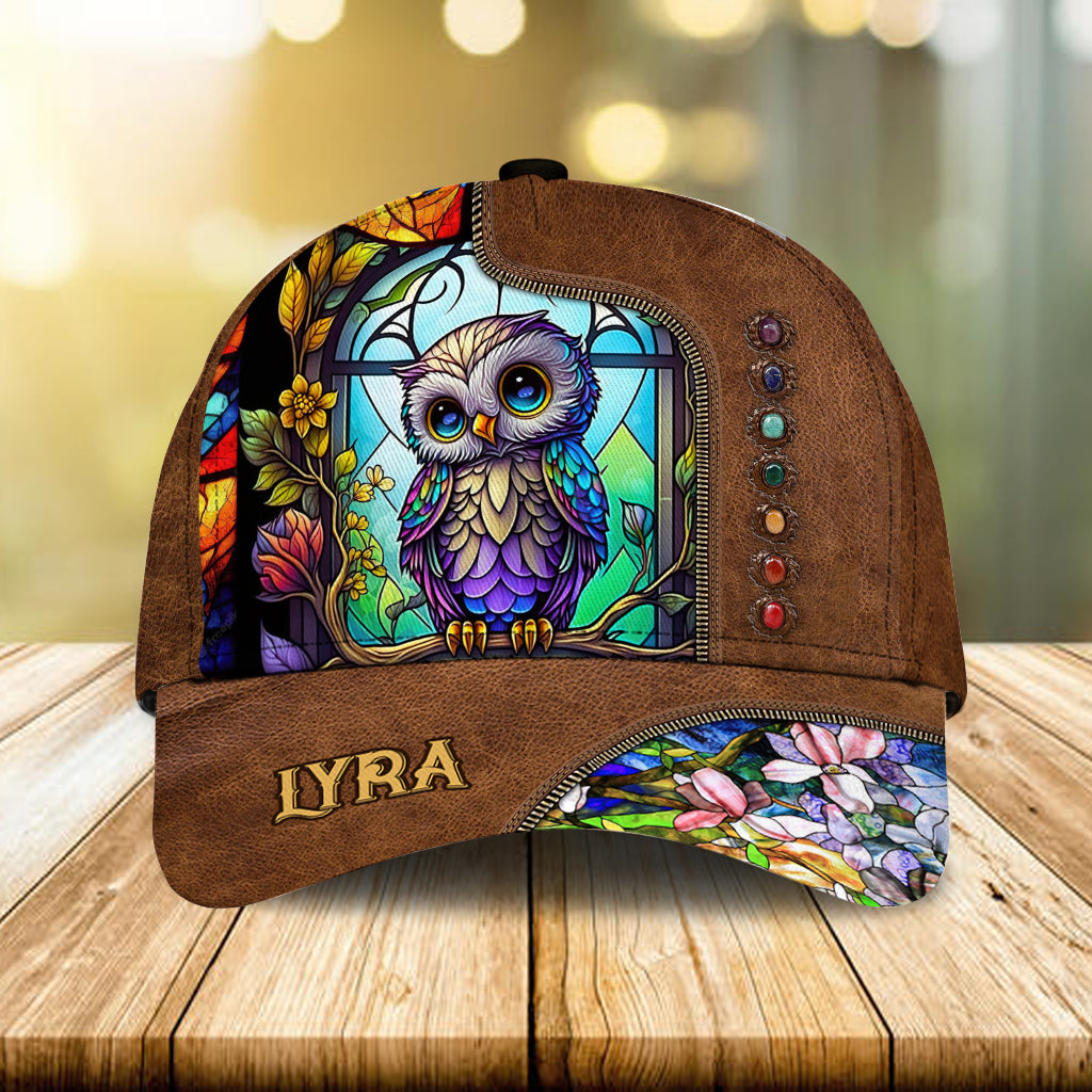 Vitrail hibou mignon - Casquette classique hibou personnalisée