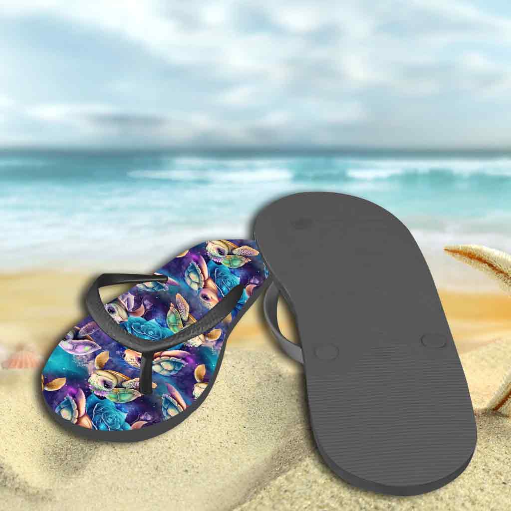Adorables tongs tortues de mer Galaxy - Tongs tortues personnalisées