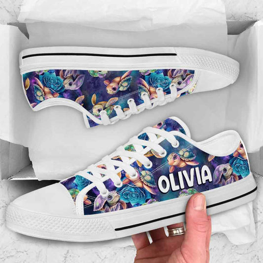 Adorable tortue de mer - Chaussures basses personnalisées en forme de tortue