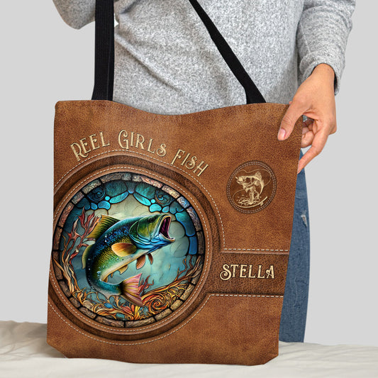 Sac fourre-tout de pêche personnalisé Reel Girls Fish Bass Fishing - Sac fourre-tout de pêche