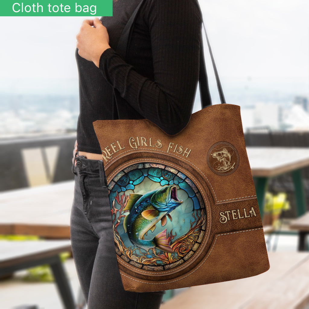 Sac fourre-tout de pêche personnalisé Reel Girls Fish Bass Fishing - Sac fourre-tout de pêche