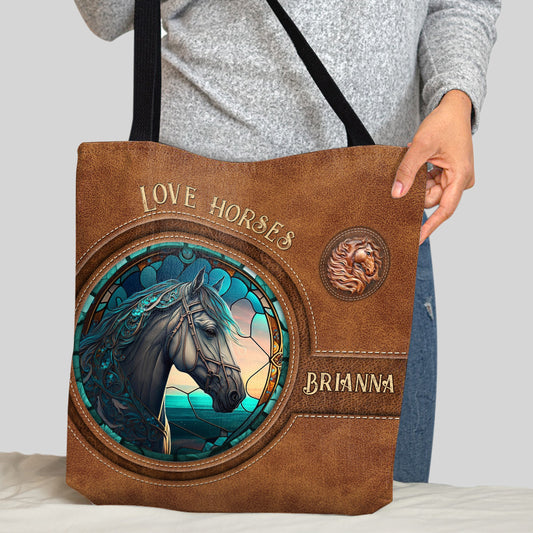 Sac fourre-tout personnalisé Country Girls Horse Vitrail - Sac fourre-tout à motif cheval