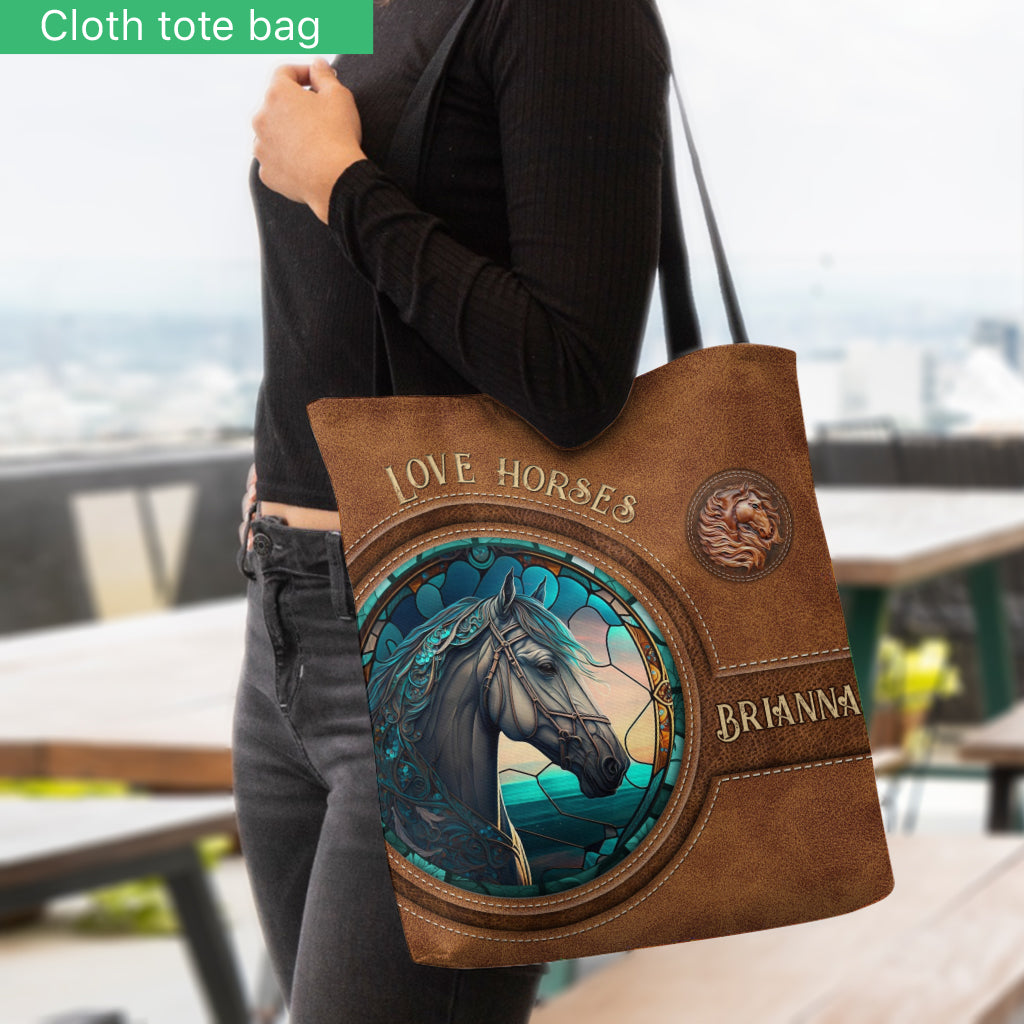Sac fourre-tout personnalisé Country Girls Horse Vitrail - Sac fourre-tout à motif cheval