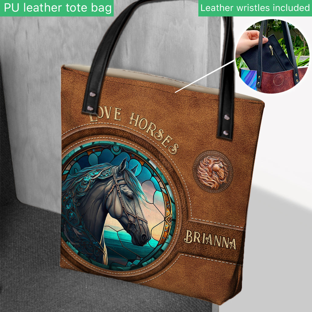 Sac fourre-tout personnalisé Country Girls Horse Vitrail - Sac fourre-tout à motif cheval