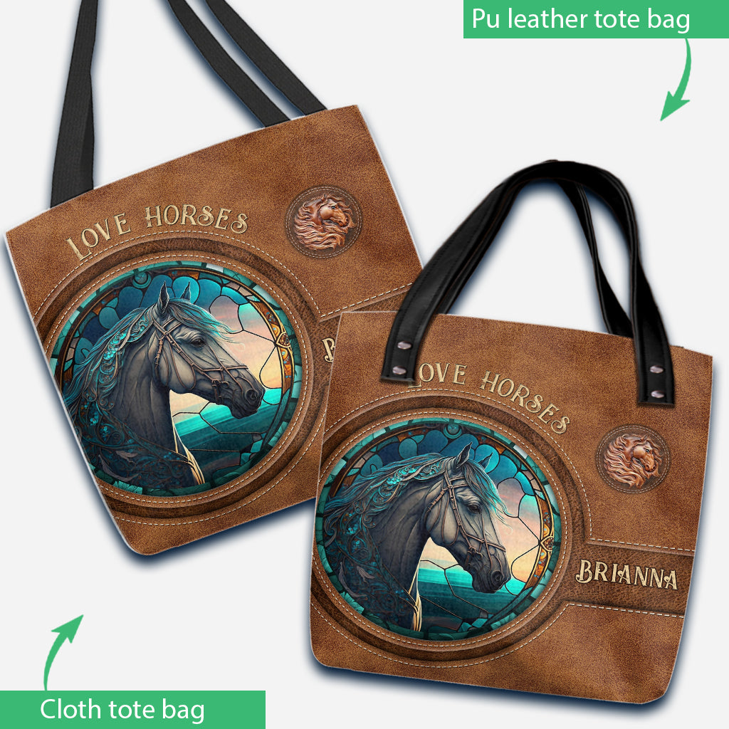 Sac fourre-tout personnalisé Country Girls Horse Vitrail - Sac fourre-tout à motif cheval