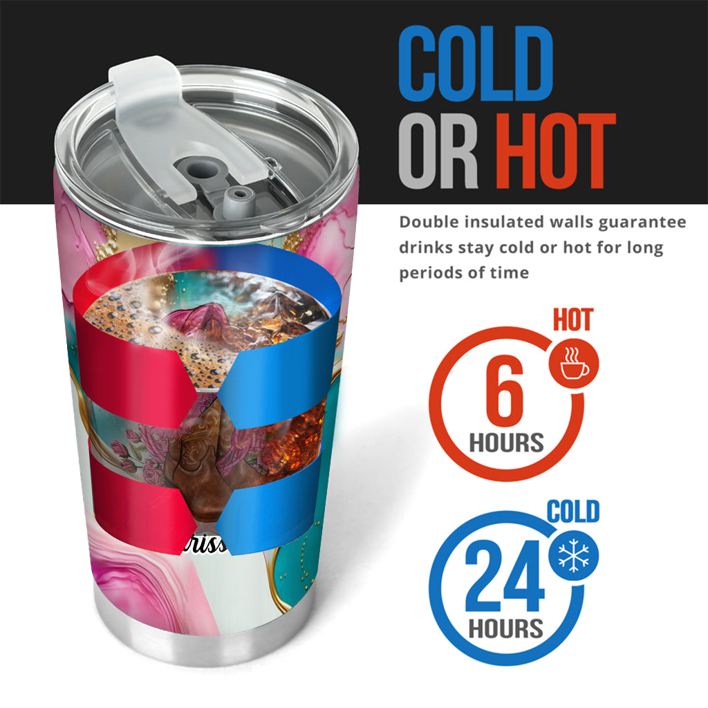 Gobelet personnalisé motif cheval, motif tournesol bleu turquoise, style campagnard