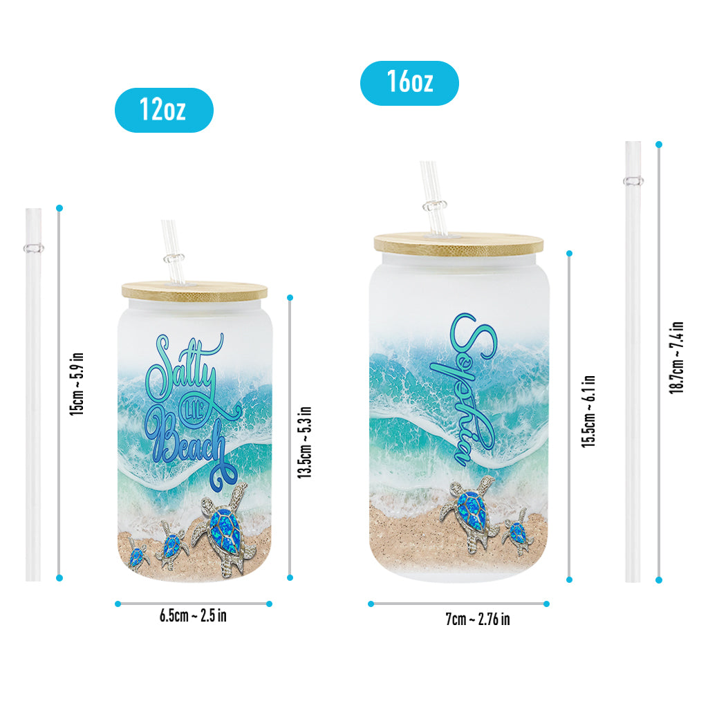 Love Turtles - Personalized Turtle Can Glass