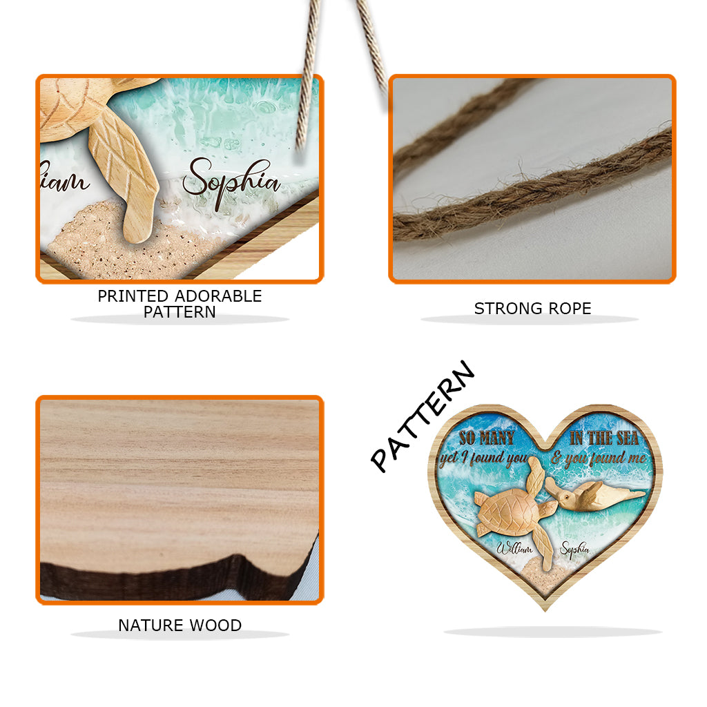 Tant de tortues dans la mer - Panneau en bois personnalisé « Tortue »