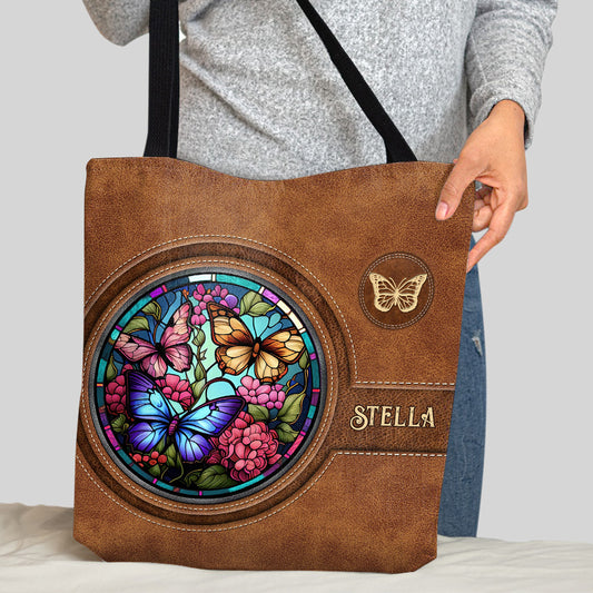 Sac fourre-tout papillon en vitrail personnalisé