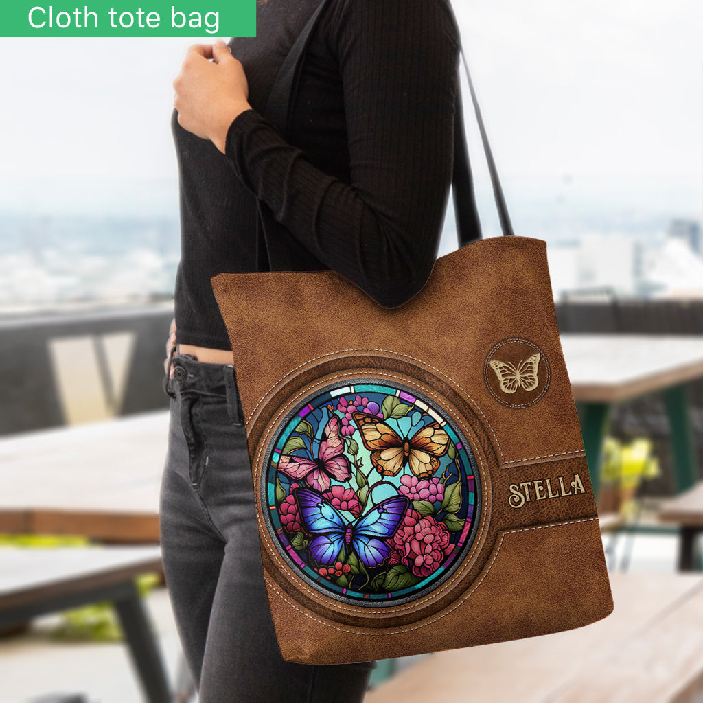 Sac fourre-tout papillon en vitrail personnalisé