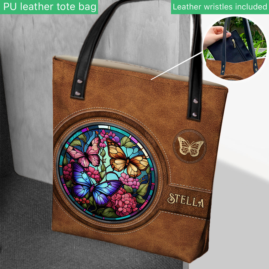 Sac fourre-tout papillon en vitrail personnalisé