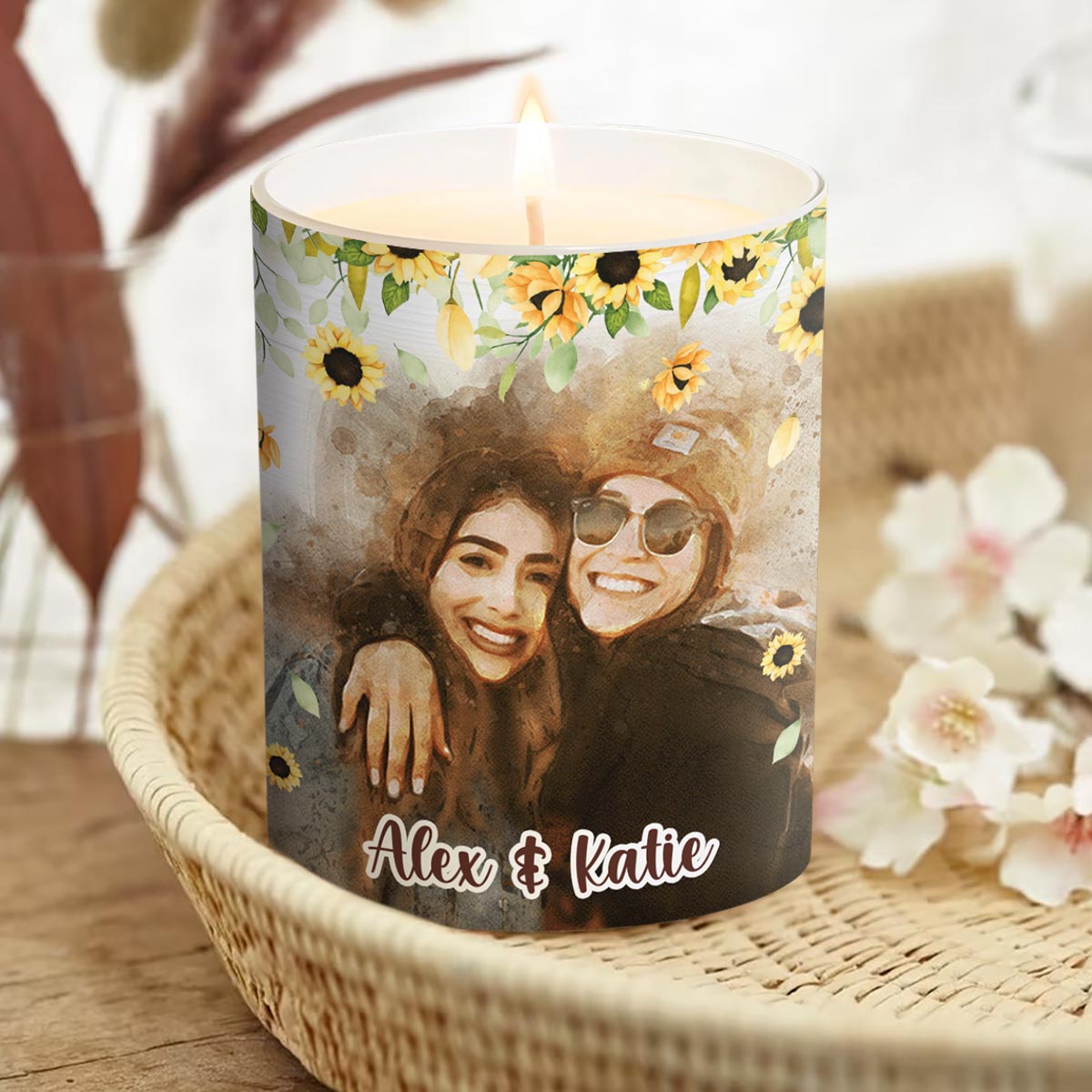 Our Friendship Is Like This Candle - Personalized Bestie Candle With Wooden Lid