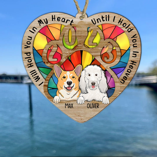 Empreintes de pattes sur nos cœurs - Attrape-soleil personnalisé pour chien