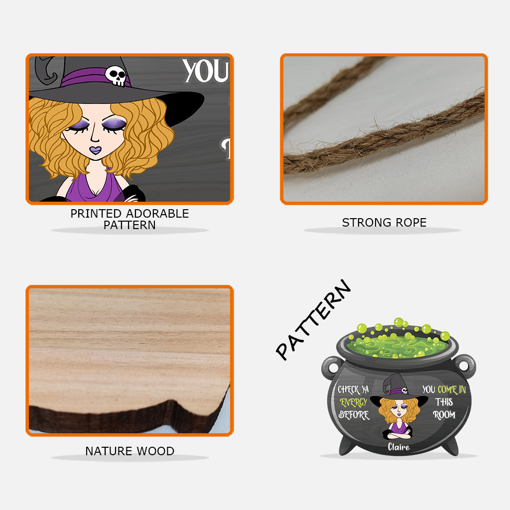 Vérifie ton énergie - Panneau en bois personnalisé pour sorcière